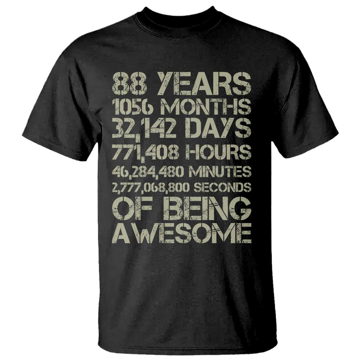 Vintage 88th Milestone Birthday T Shirt 88 Years Of Being Awesome TS12 Black Print Your Wear
