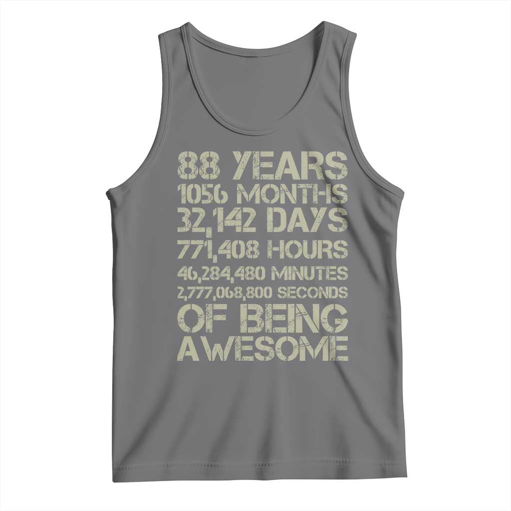 Vintage 88th Milestone Birthday Tank Top 88 Years Of Being Awesome