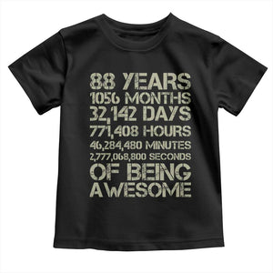 Vintage 88th Milestone Birthday Toddler T Shirt 88 Years Of Being Awesome