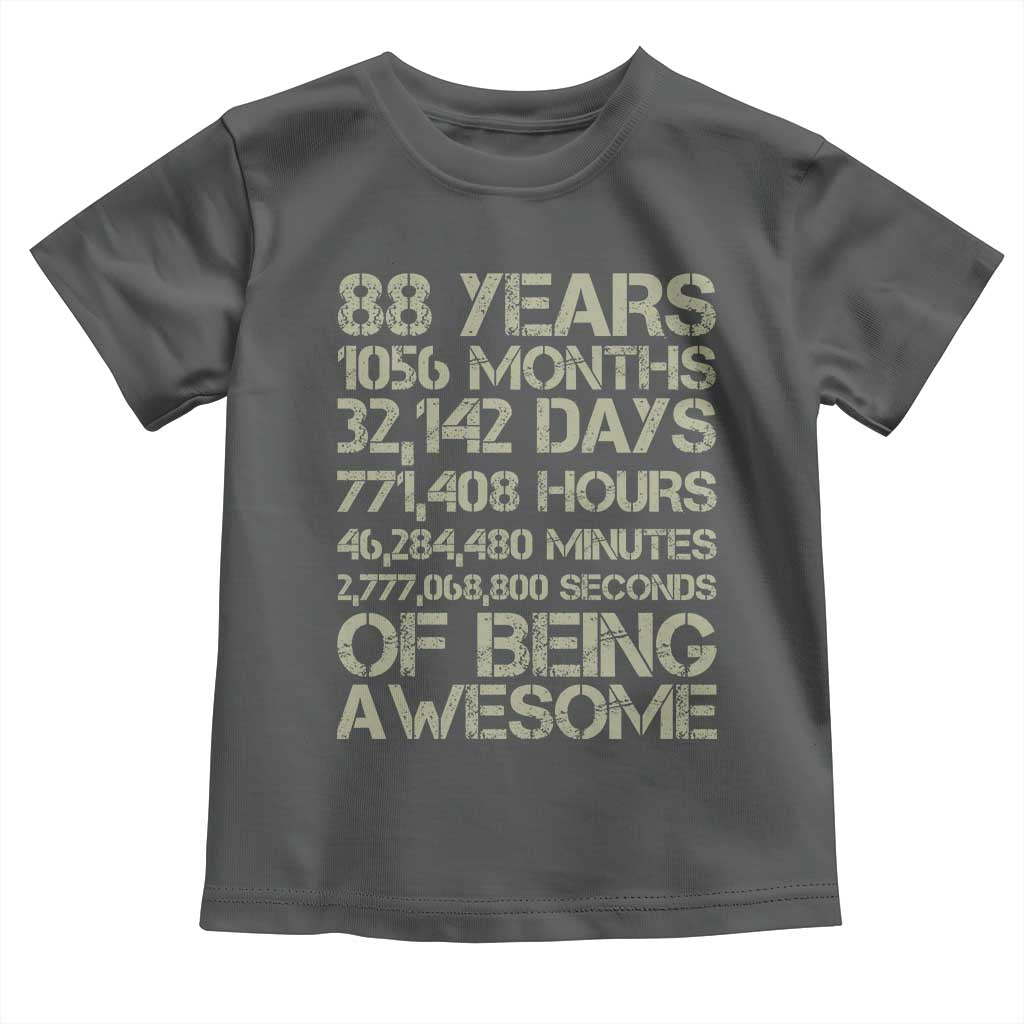 Vintage 88th Milestone Birthday Toddler T Shirt 88 Years Of Being Awesome