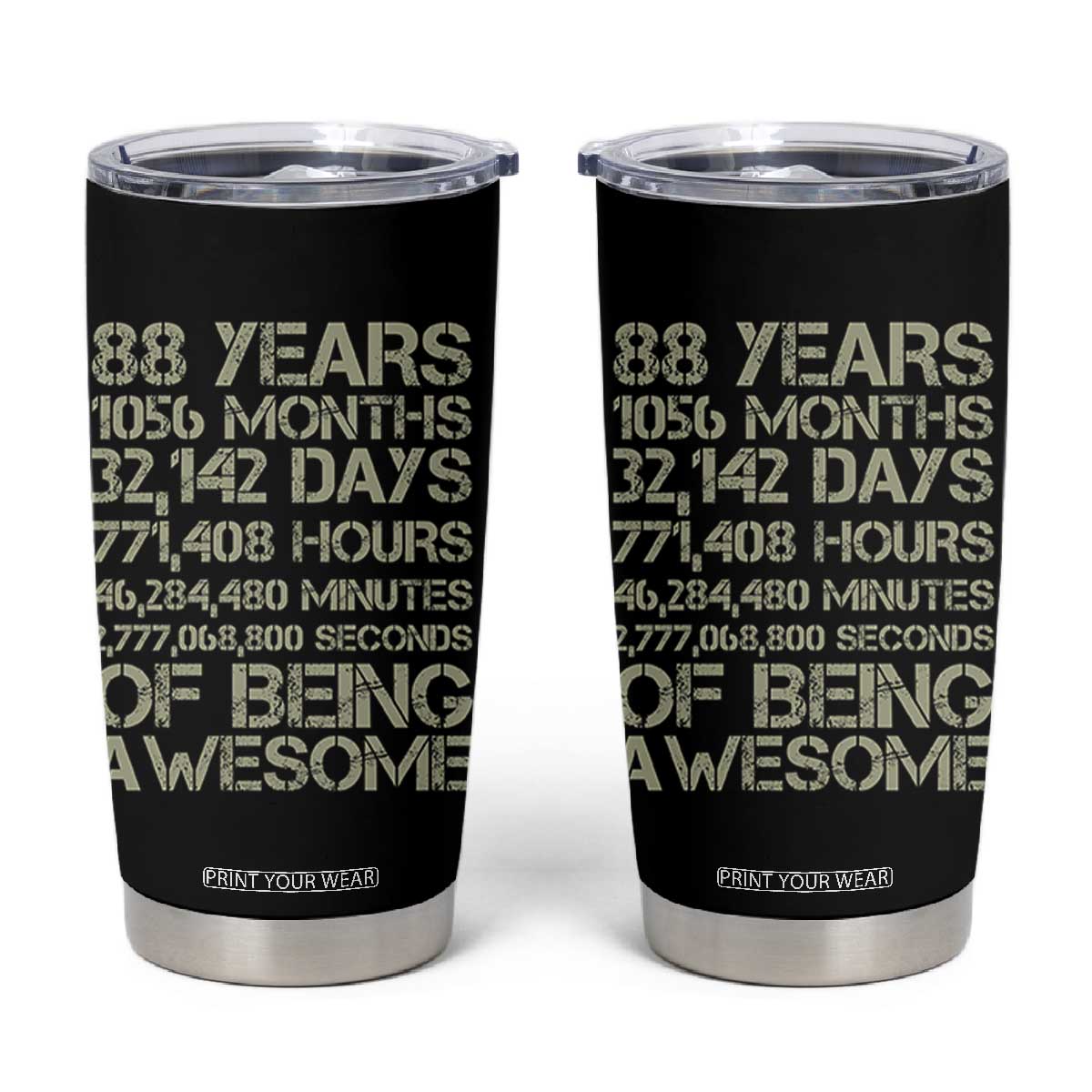 Vintage 88th Milestone Birthday Tumbler Cup 88 Years Of Being Awesome