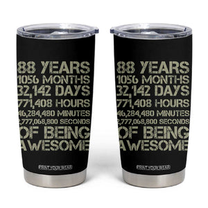 Vintage 88th Milestone Birthday Tumbler Cup 88 Years Of Being Awesome