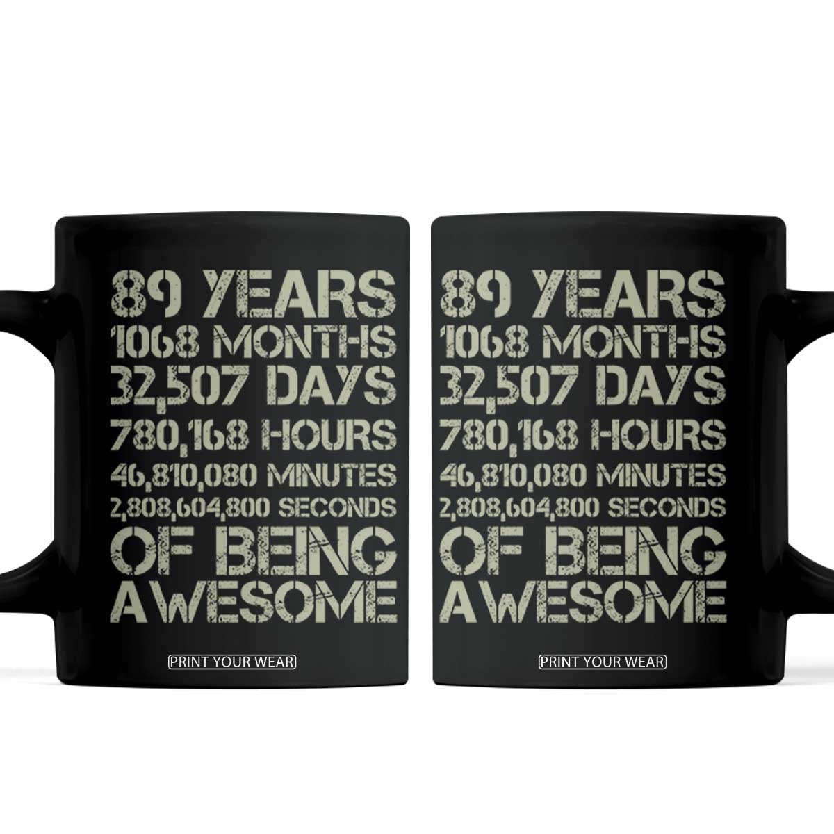 Vintage 89th Milestone Birthday Coffee Mug 89 Years Of Being Awesome