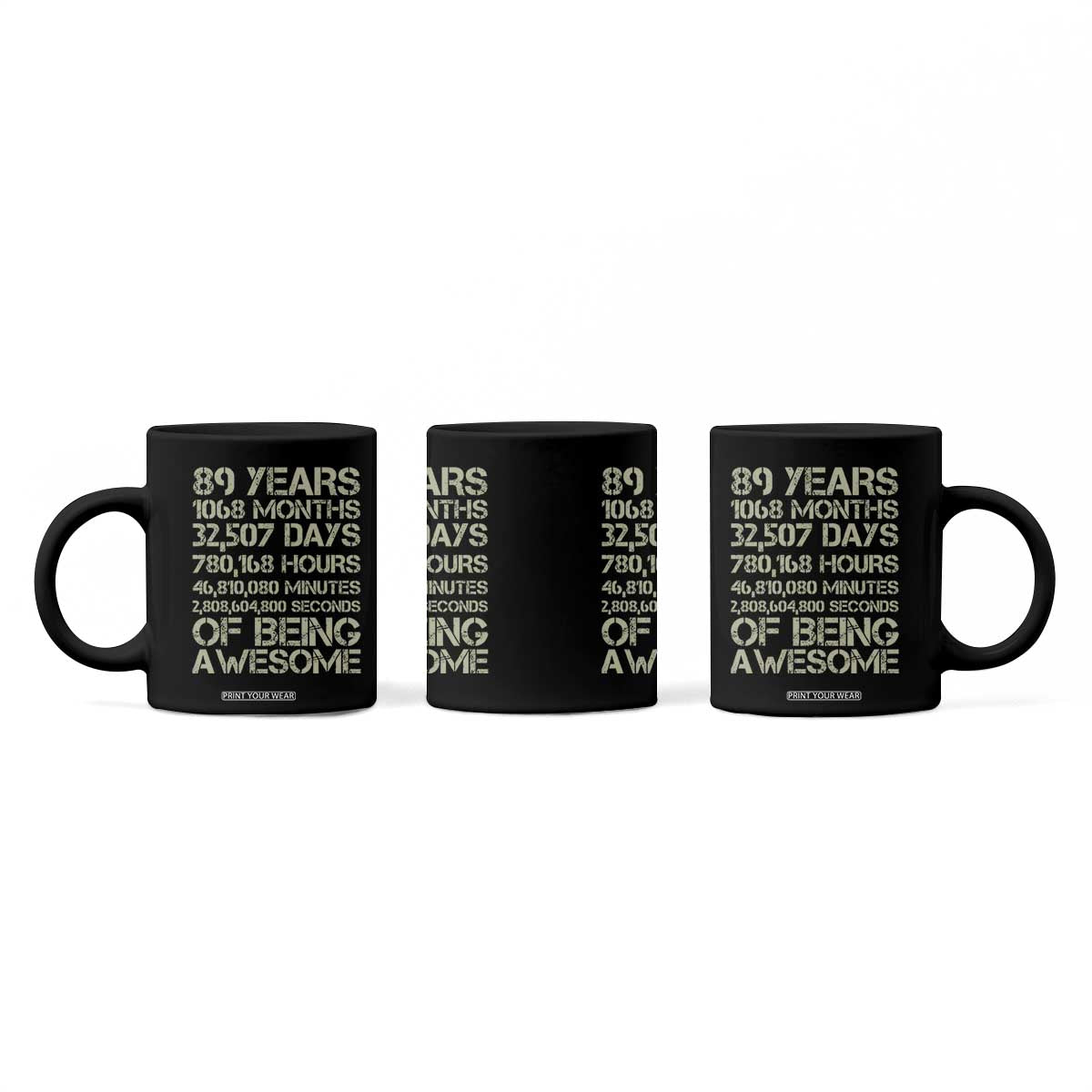 Vintage 89th Milestone Birthday Coffee Mug 89 Years Of Being Awesome