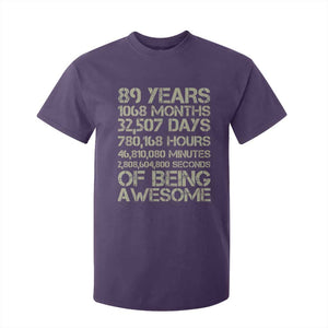 Vintage 89th Milestone Birthday T Shirt For Kid 89 Years Of Being Awesome