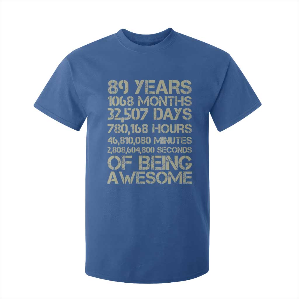 Vintage 89th Milestone Birthday T Shirt For Kid 89 Years Of Being Awesome