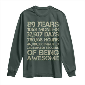 Vintage 89th Milestone Birthday Long Sleeve Shirt 89 Years Of Being Awesome