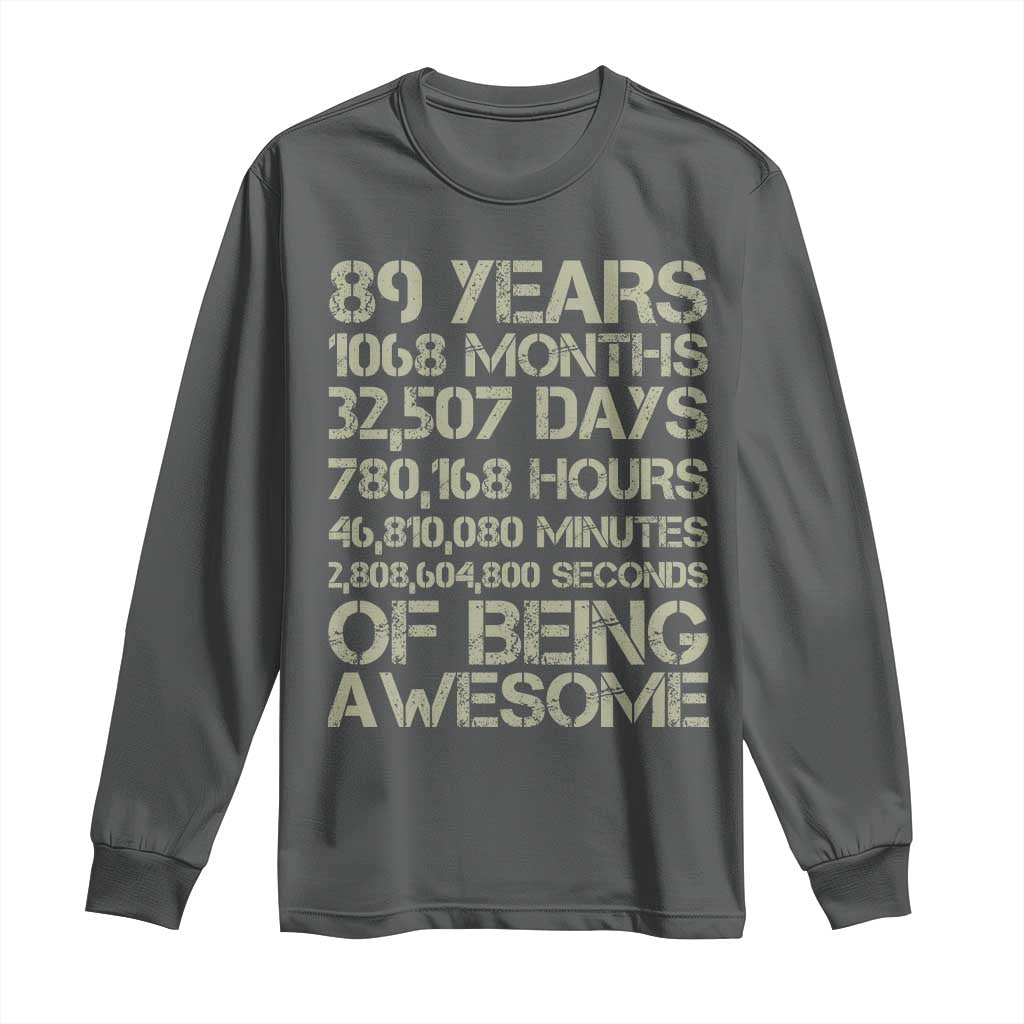 Vintage 89th Milestone Birthday Long Sleeve Shirt 89 Years Of Being Awesome