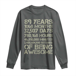 Vintage 89th Milestone Birthday Long Sleeve Shirt 89 Years Of Being Awesome