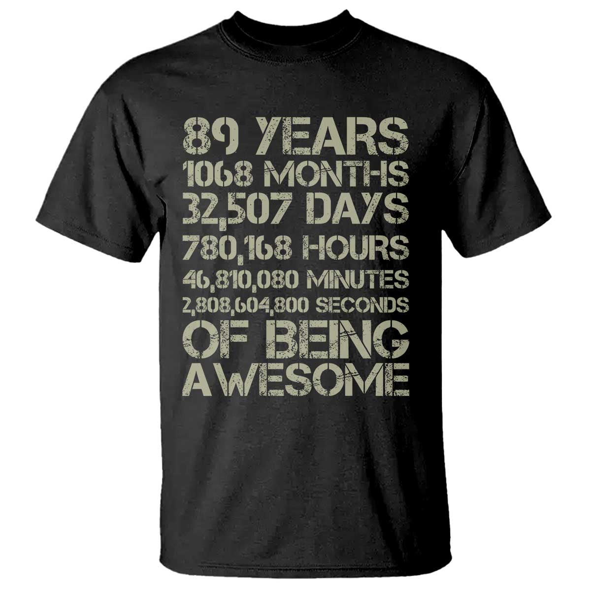 Vintage 89th Milestone Birthday T Shirt 89 Years Of Being Awesome