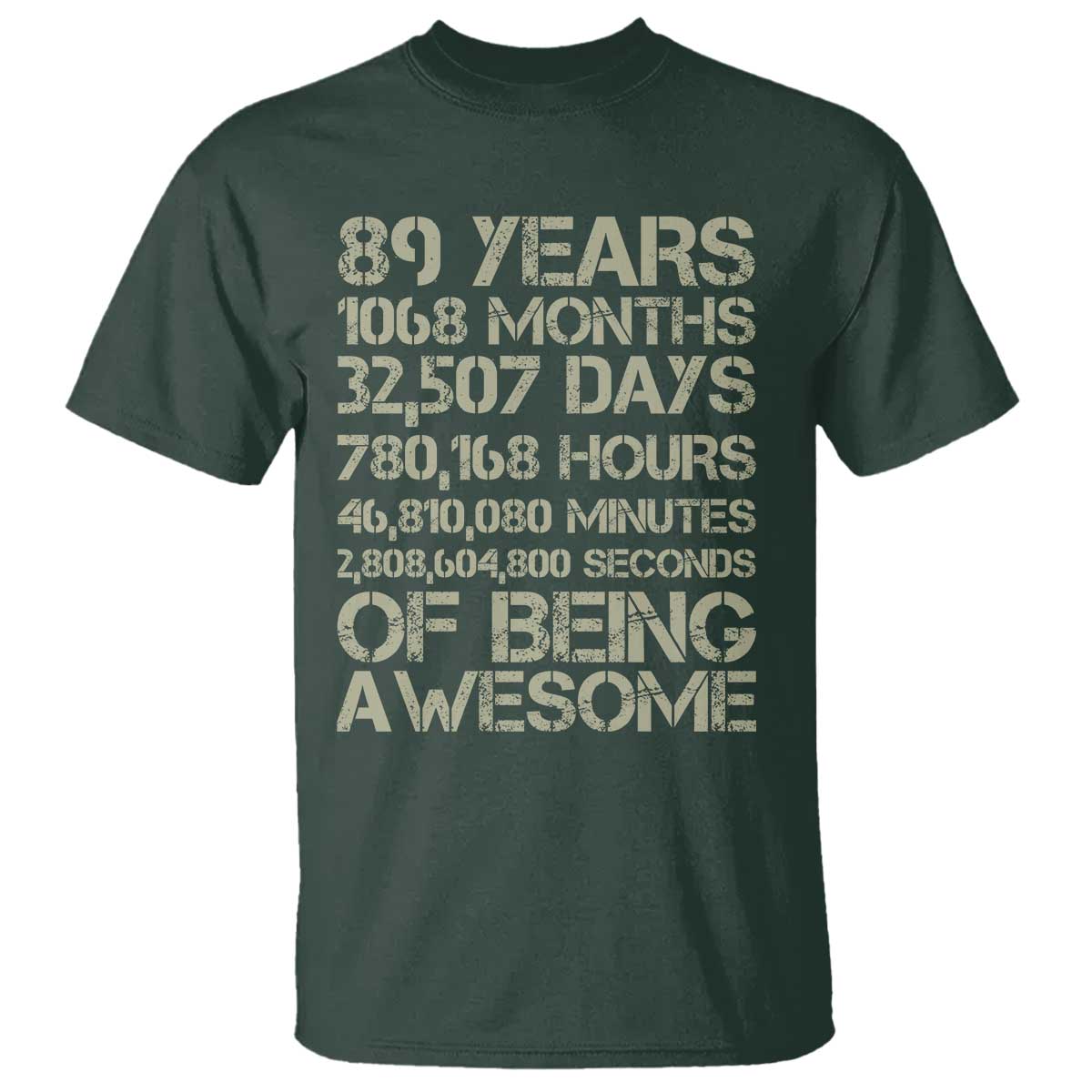 Vintage 89th Milestone Birthday T Shirt 89 Years Of Being Awesome