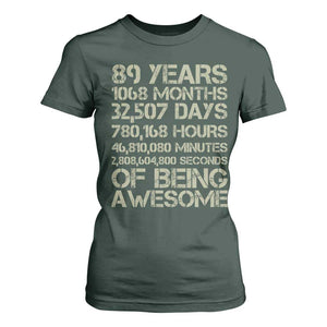 Vintage 89th Milestone Birthday T Shirt For Women 89 Years Of Being Awesome