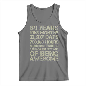 Vintage 89th Milestone Birthday Tank Top 89 Years Of Being Awesome