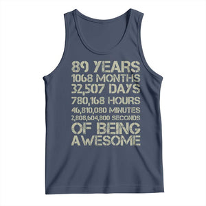 Vintage 89th Milestone Birthday Tank Top 89 Years Of Being Awesome