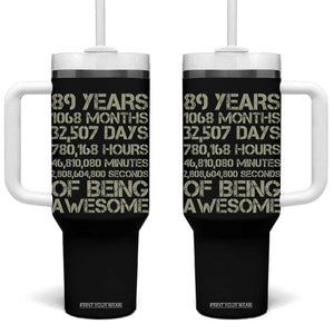 Vintage 89th Milestone Birthday Tumbler With Handle 89 Years Of Being Awesome