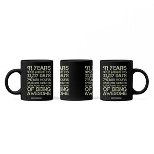 Vintage 91st Milestone Birthday Coffee Mug 91 Years Of Being Awesome