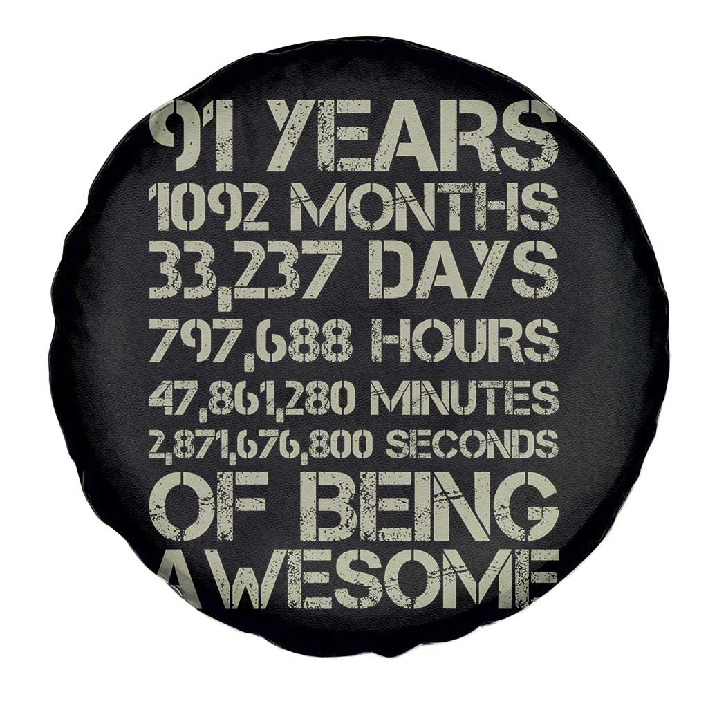 Vintage 91st Milestone Birthday Spare Tire Cover 91 Years Of Being Awesome