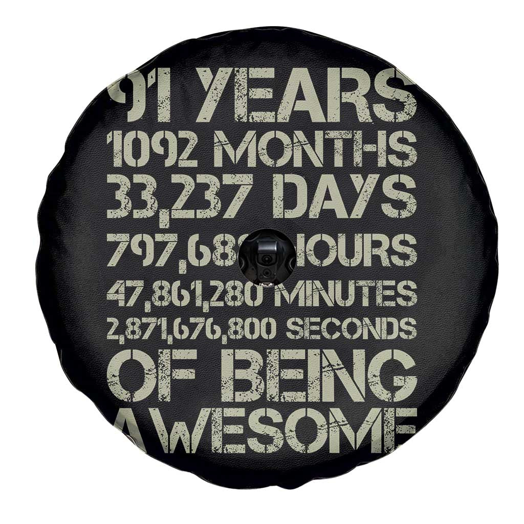 Vintage 91st Milestone Birthday Spare Tire Cover 91 Years Of Being Awesome