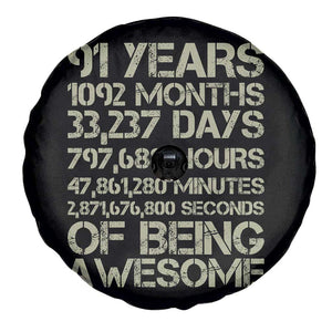 Vintage 91st Milestone Birthday Spare Tire Cover 91 Years Of Being Awesome