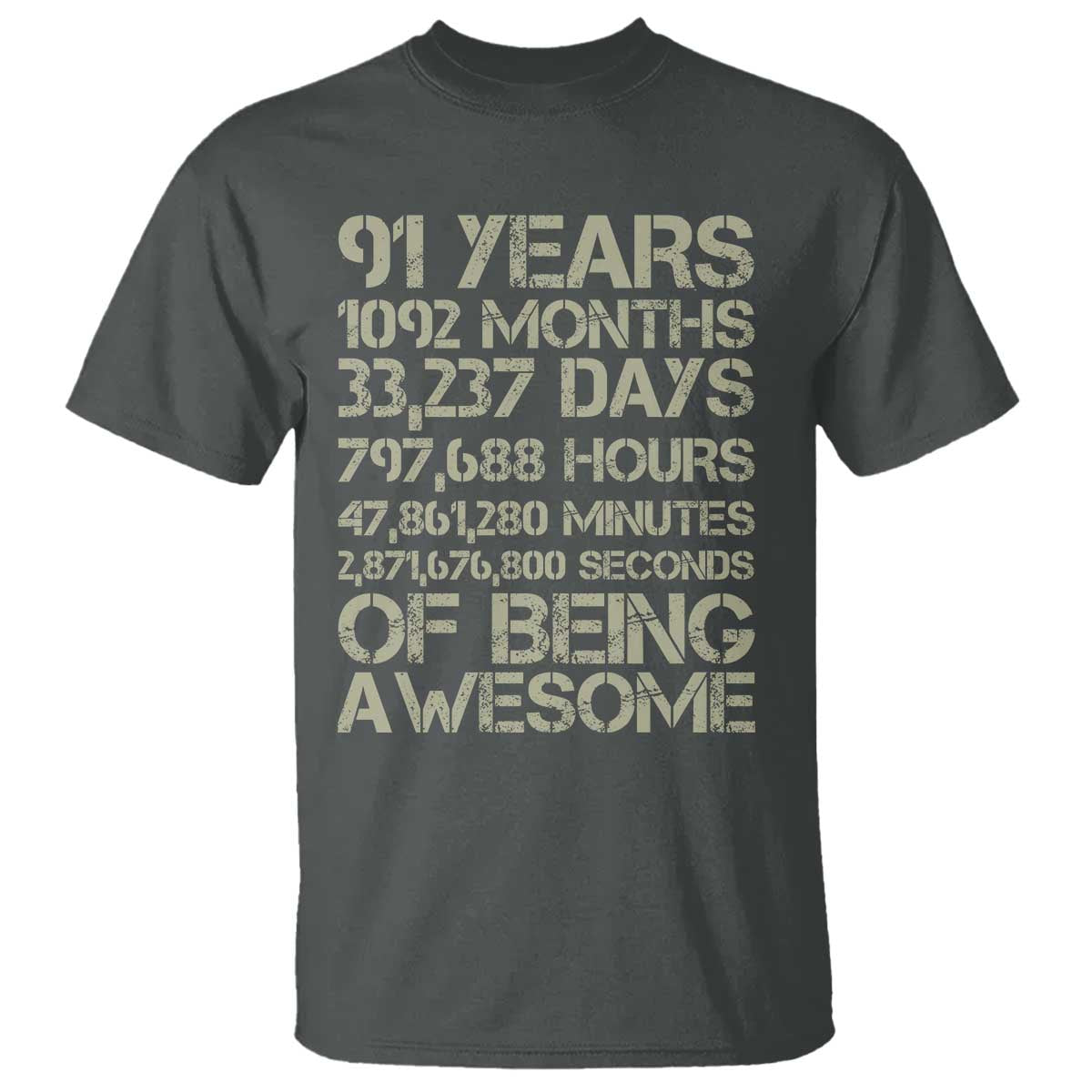 Vintage 91st Milestone Birthday T Shirt 91 Years Of Being Awesome