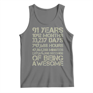 Vintage 91st Milestone Birthday Tank Top 91 Years Of Being Awesome