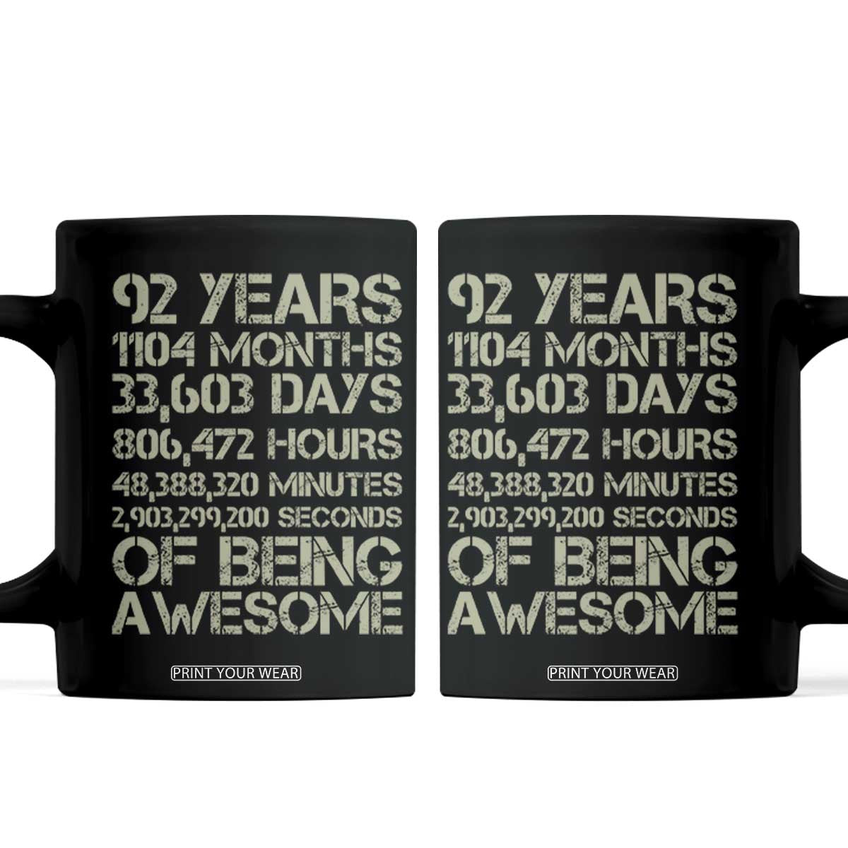 Vintage 92nd Milestone Birthday Coffee Mug 92 Years Of Being Awesome
