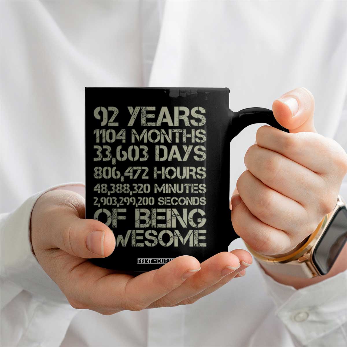 Vintage 92nd Milestone Birthday Coffee Mug 92 Years Of Being Awesome