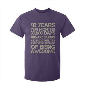 Vintage 92nd Milestone Birthday T Shirt For Kid 92 Years Of Being Awesome