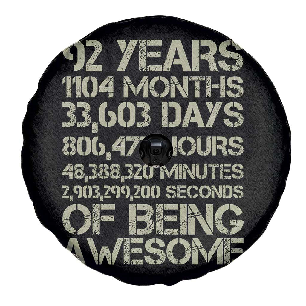 Vintage 92nd Milestone Birthday Spare Tire Cover 92 Years Of Being Awesome