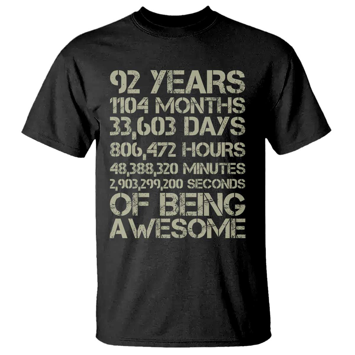 Vintage 92nd Milestone Birthday T Shirt 92 Years Of Being Awesome