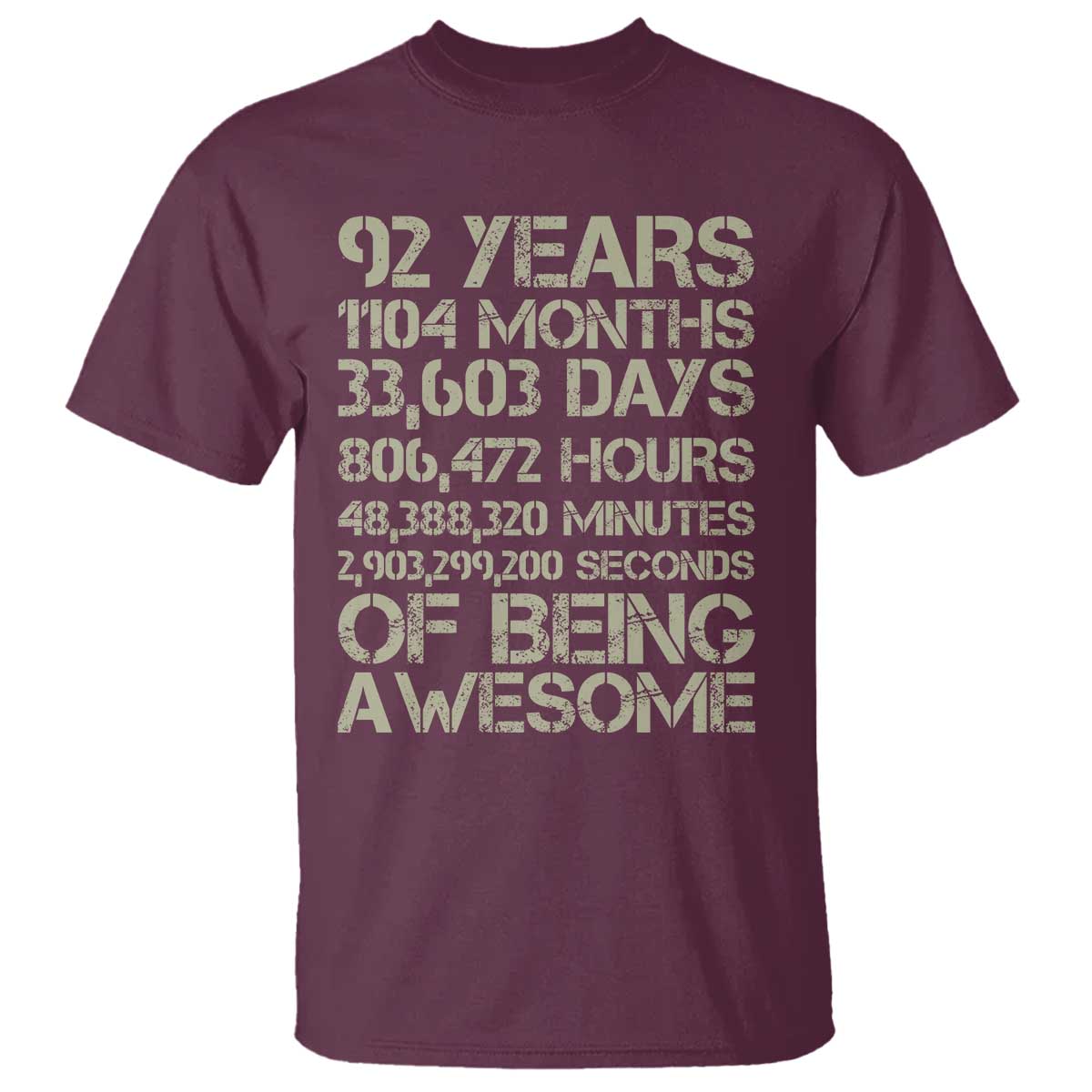 Vintage 92nd Milestone Birthday T Shirt 92 Years Of Being Awesome