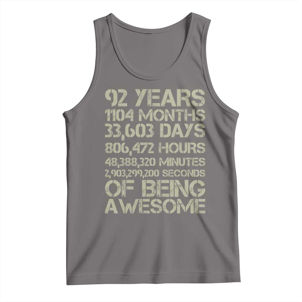 Vintage 92nd Milestone Birthday Tank Top 92 Years Of Being Awesome