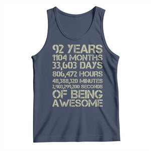 Vintage 92nd Milestone Birthday Tank Top 92 Years Of Being Awesome