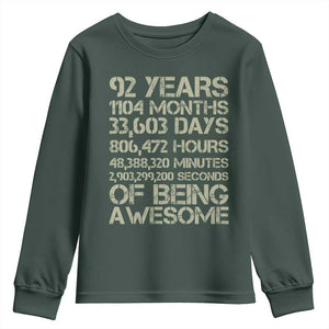 Vintage 92nd Milestone Birthday Youth Sweatshirt 92 Years Of Being Awesome
