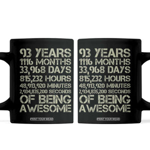 Vintage 93rd Milestone Birthday Coffee Mug 93 Years Of Being Awesome