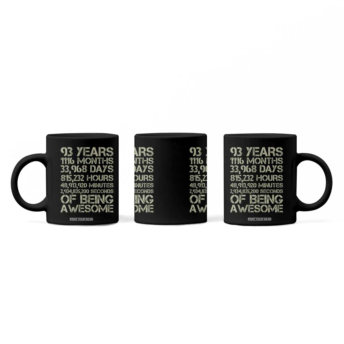 Vintage 93rd Milestone Birthday Coffee Mug 93 Years Of Being Awesome