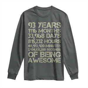 Vintage 93rd Milestone Birthday Long Sleeve Shirt 93 Years Of Being Awesome