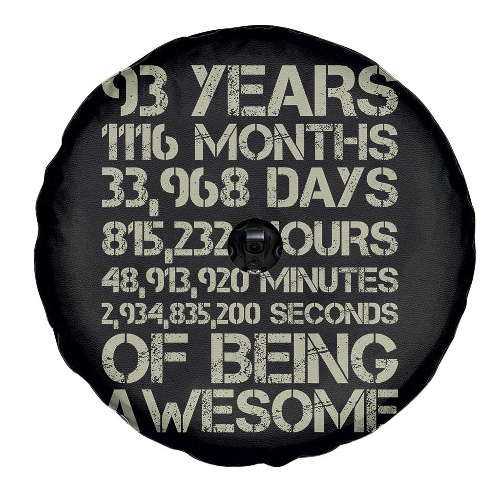 Vintage 93rd Milestone Birthday Spare Tire Cover 93 Years Of Being Awesome