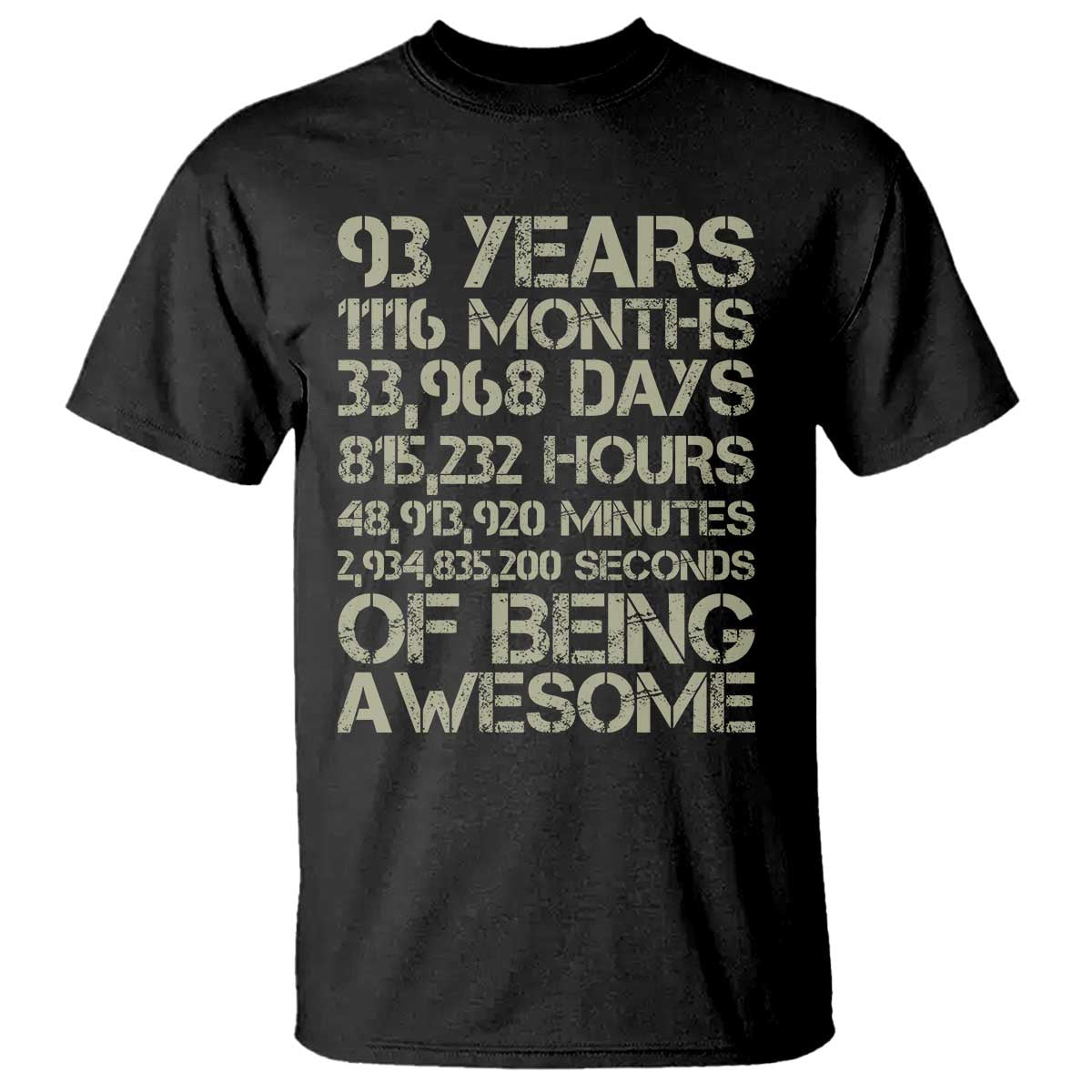Vintage 93rd Milestone Birthday T Shirt 93 Years Of Being Awesome TS12 Black Print Your Wear