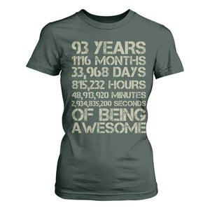 Vintage 93rd Milestone Birthday T Shirt For Women 93 Years Of Being Awesome