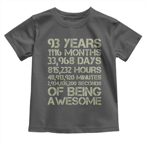 Vintage 93rd Milestone Birthday Toddler T Shirt 93 Years Of Being Awesome
