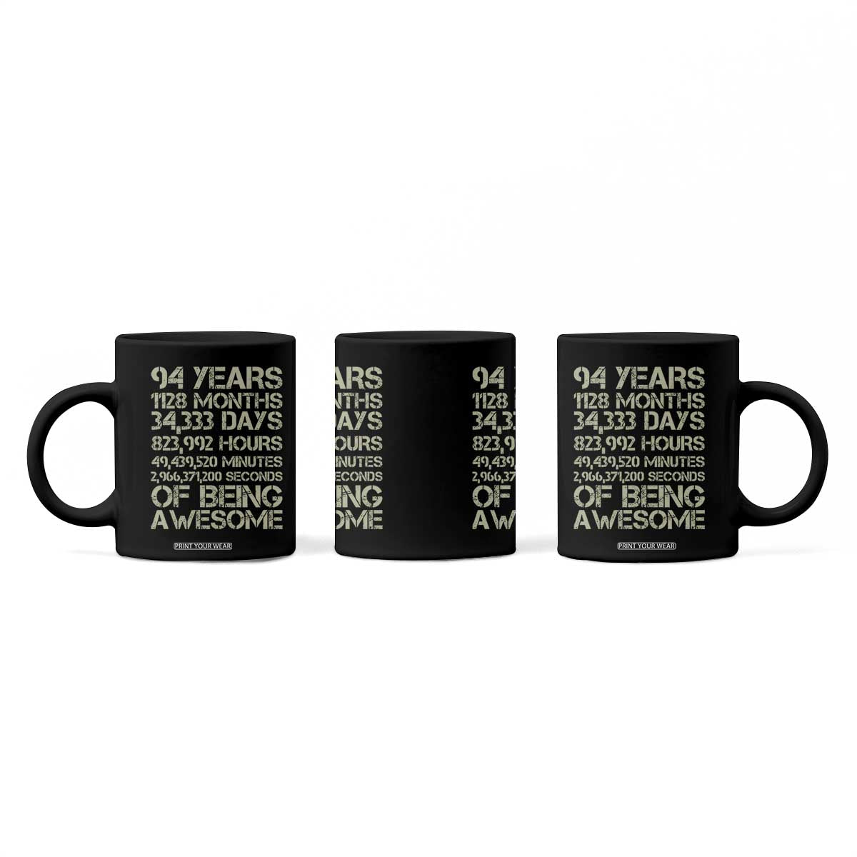 Vintage 94th Milestone Birthday Coffee Mug 94 Years Of Being Awesome