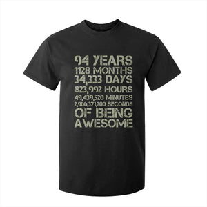 Vintage 94th Milestone Birthday T Shirt For Kid 94 Years Of Being Awesome