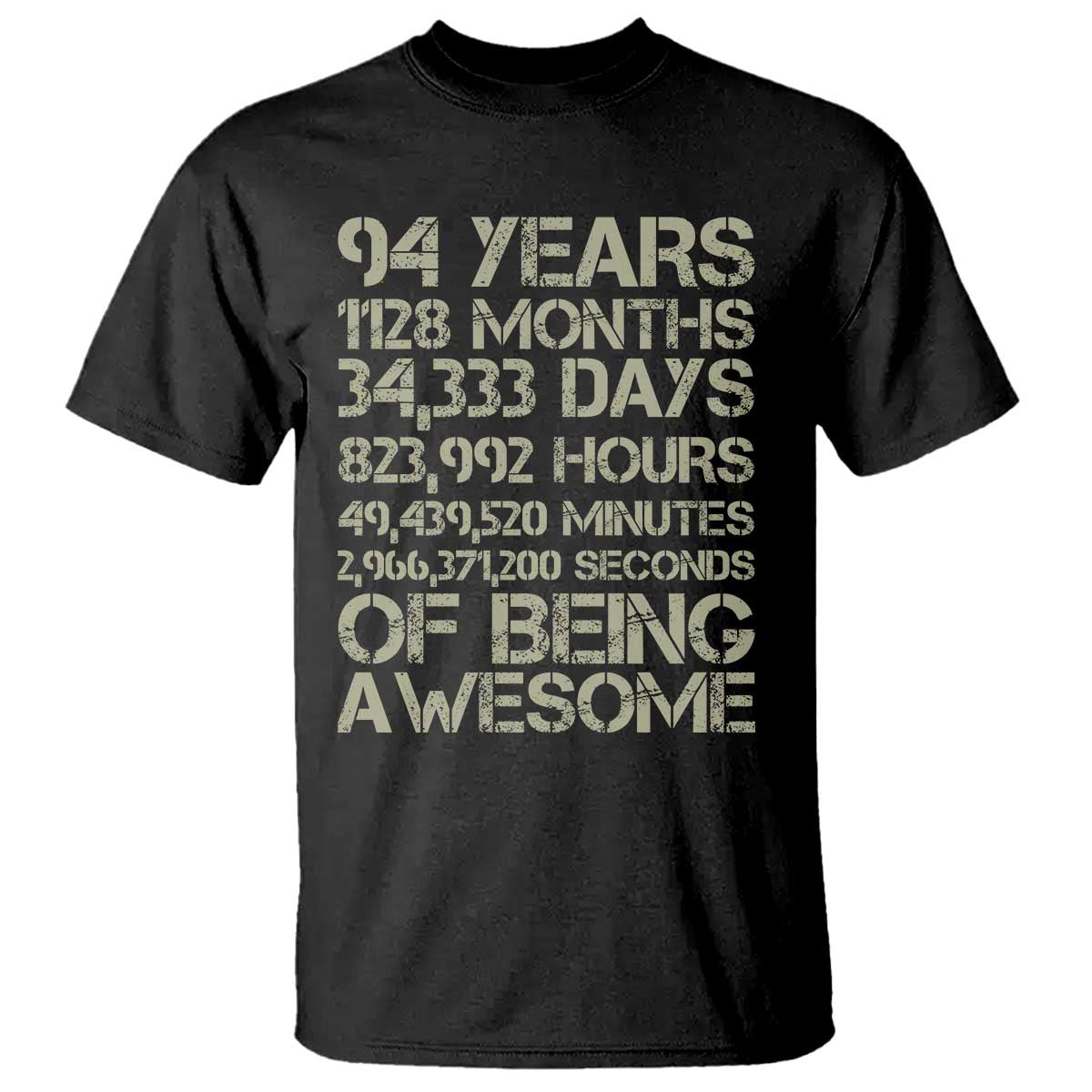 Vintage 94th Milestone Birthday T Shirt 94 Years Of Being Awesome