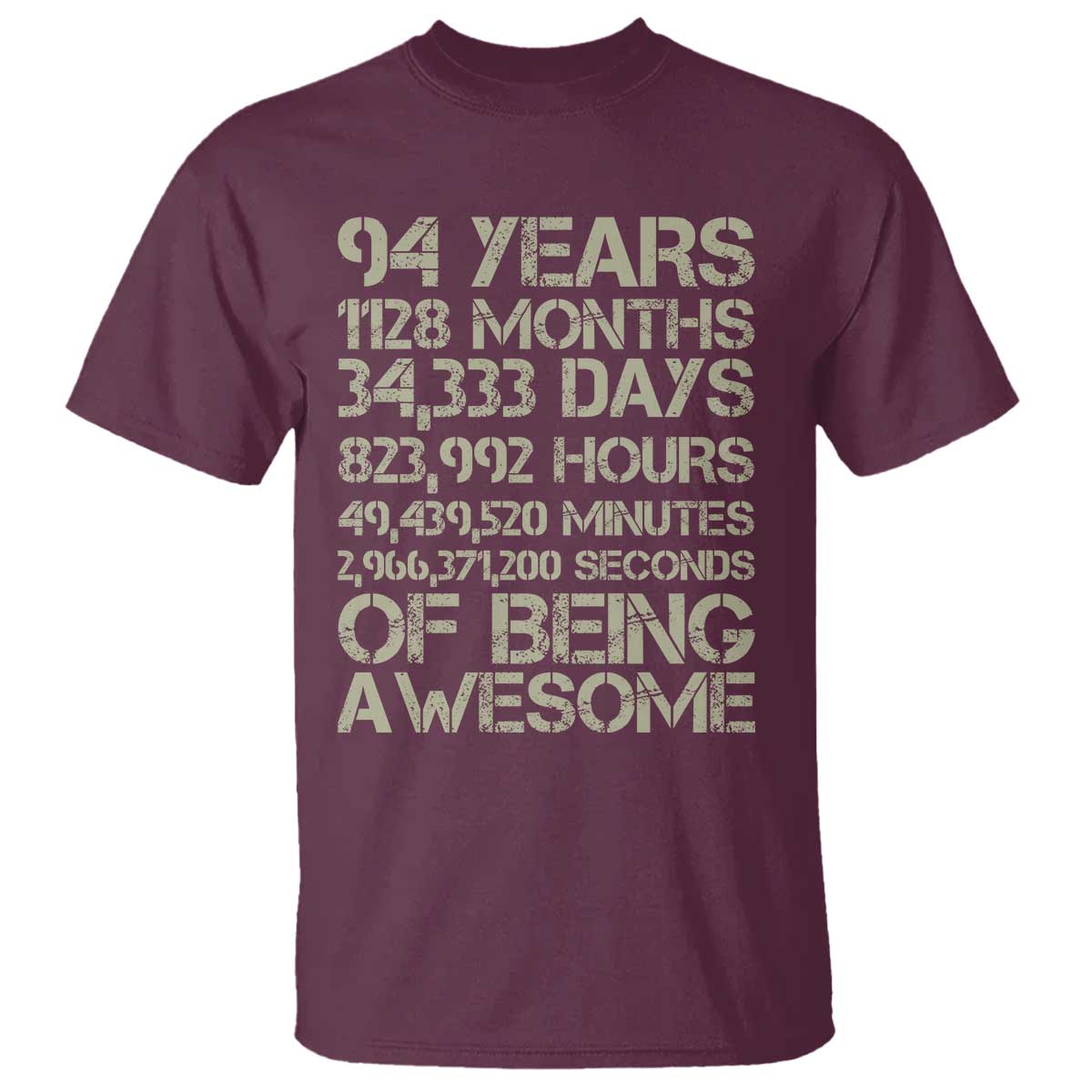 Vintage 94th Milestone Birthday T Shirt 94 Years Of Being Awesome