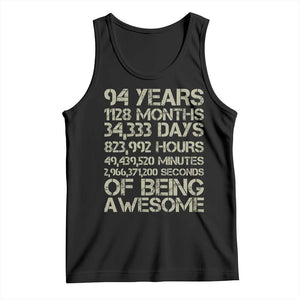 Vintage 94th Milestone Birthday Tank Top 94 Years Of Being Awesome