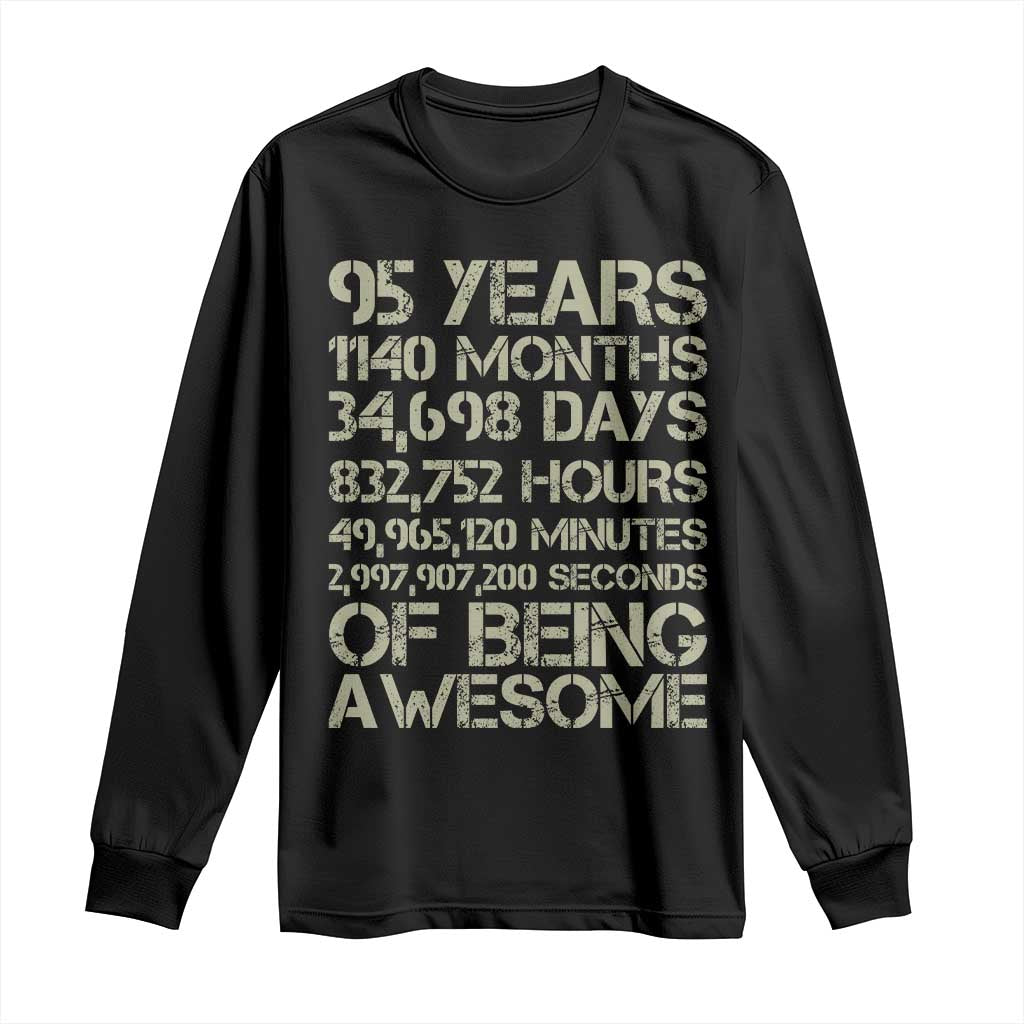 Vintage 95th Milestone Birthday Long Sleeve Shirt 95 Years Of Being Awesome