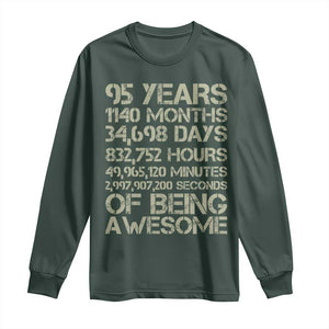 Vintage 95th Milestone Birthday Long Sleeve Shirt 95 Years Of Being Awesome