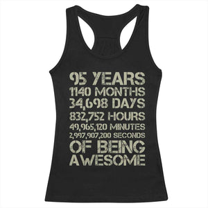 Vintage 95th Milestone Birthday Racerback Tank Top 95 Years Of Being Awesome