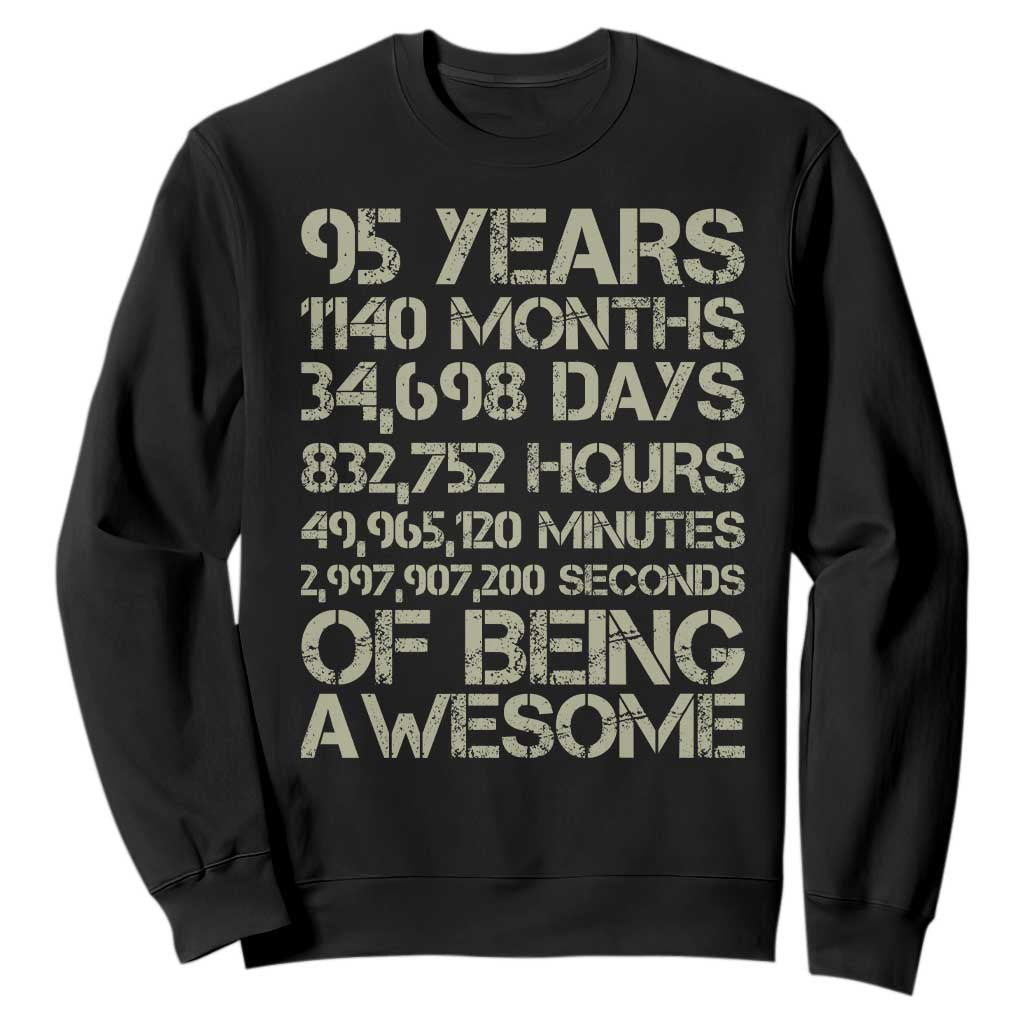 Vintage 95th Milestone Birthday Sweatshirt 95 Years Of Being Awesome